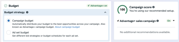 Advantage + campaign budget
